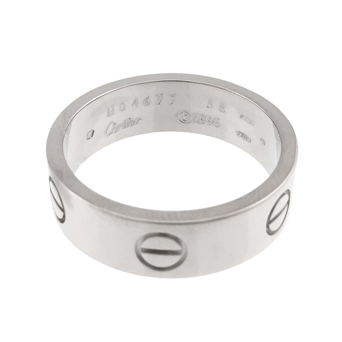 Love Ring 18K White Gold 750 size58 7.75-8(US)