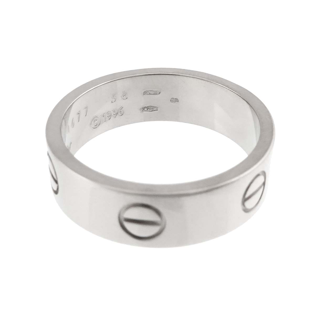 Love Ring 18K White Gold 750 size58 7.75-8(US)