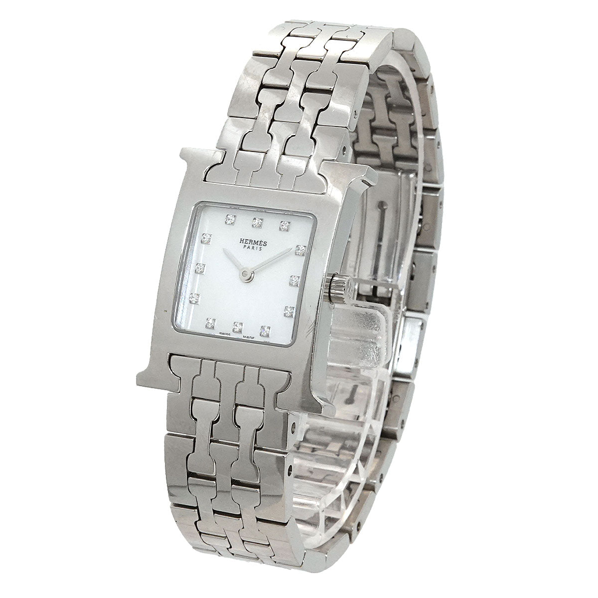 H Watch HH1 210 White Shell Dial 12P Diamond Quartz