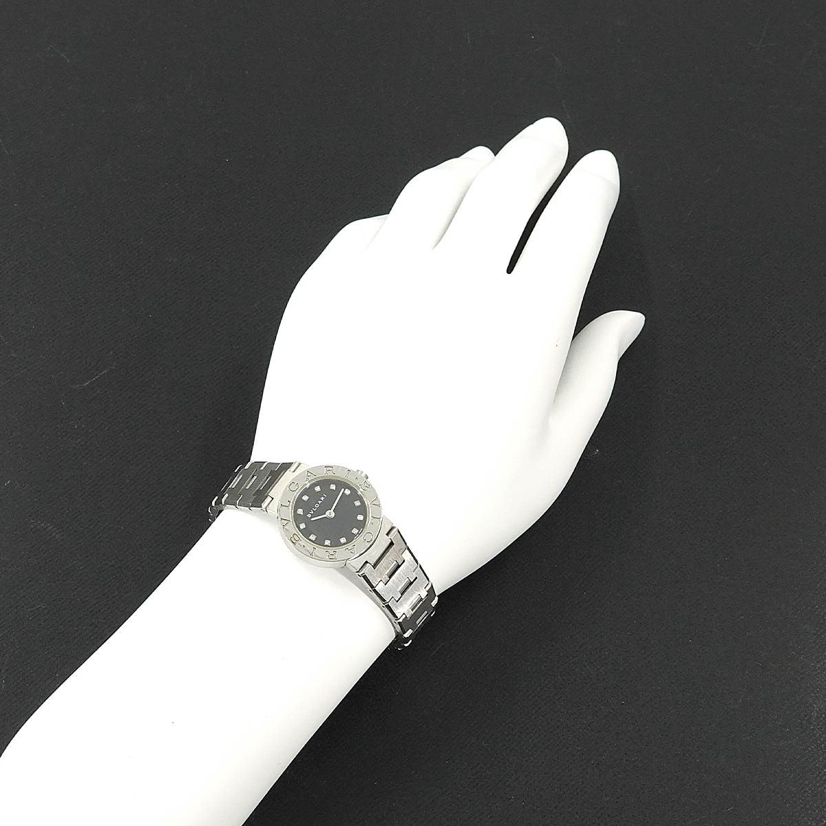 BVLGARIBVLGARI BB23SS 12P Diamond Quartz Black Dial Ladies