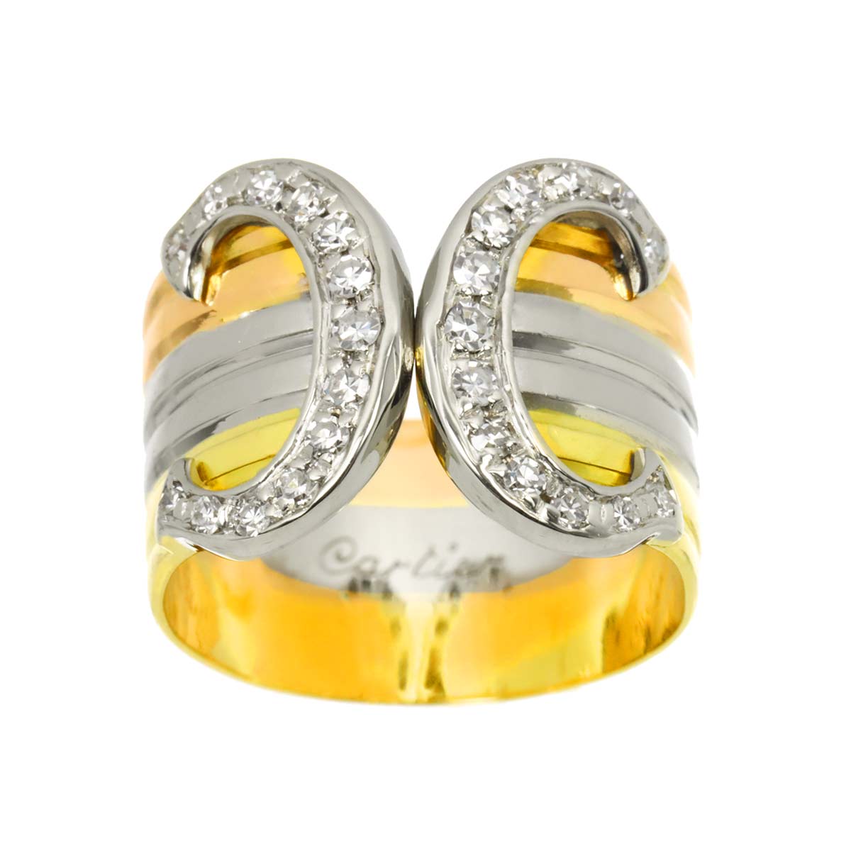 2C Diamond Ring 18K YG WG PG 750 Size47 3.75(US)