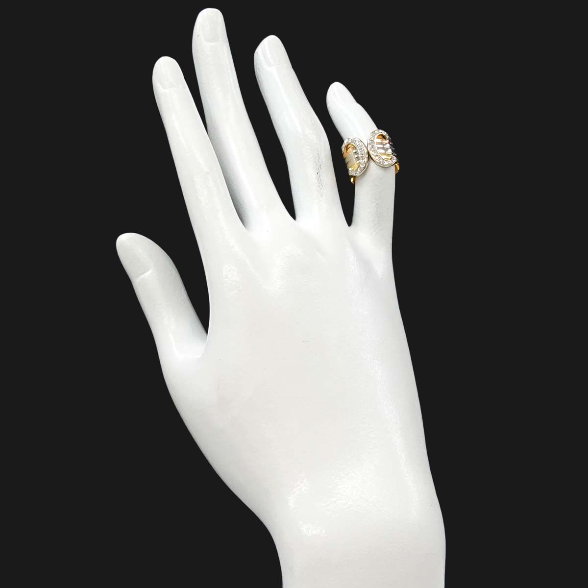 2C Diamond Ring 18K YG WG PG 750 Size47 3.75(US)