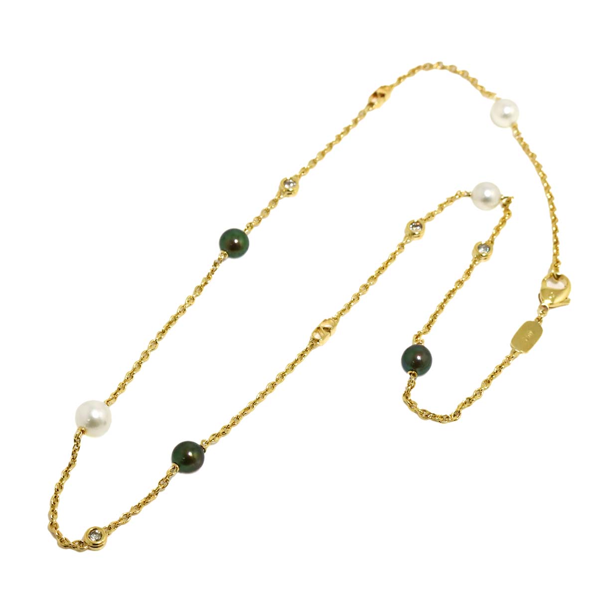 Pearl Diamond Necklace 18K YG 750