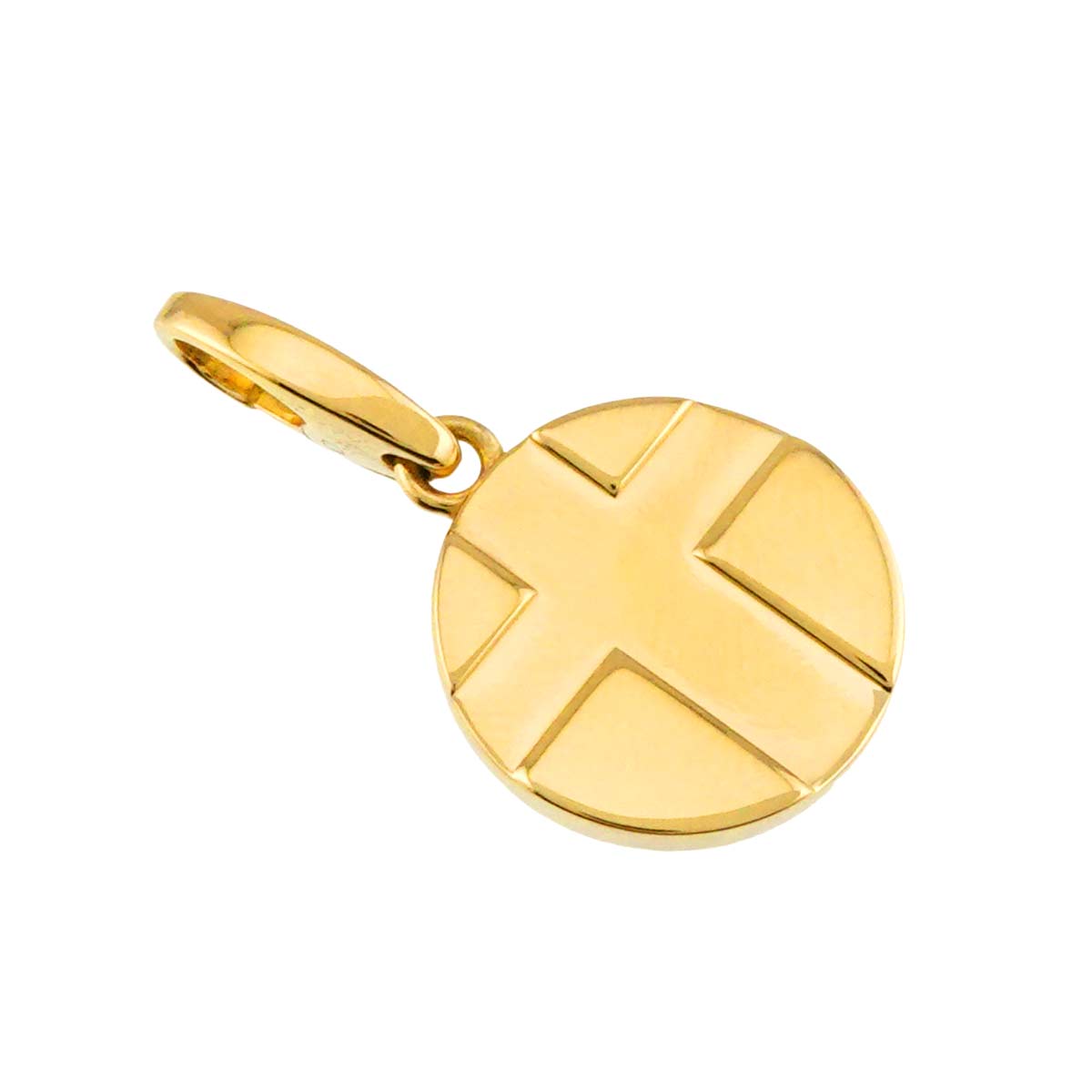 Cross Medal Pendant Top Charm 18K YG 750
