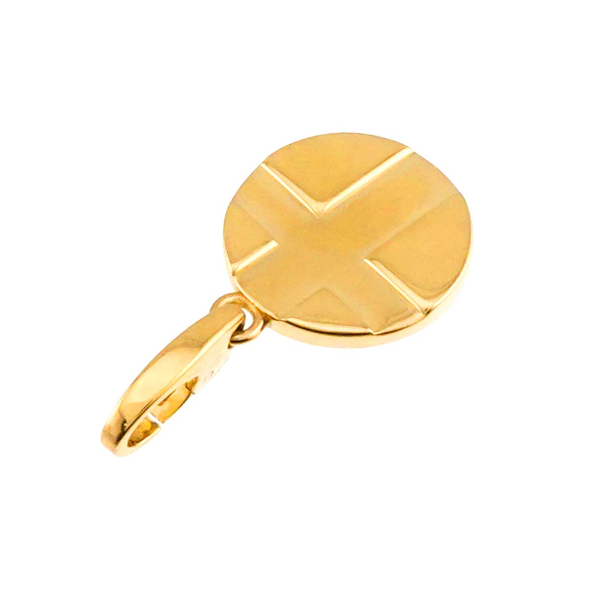 Cross Medal Pendant Top Charm 18K YG 750