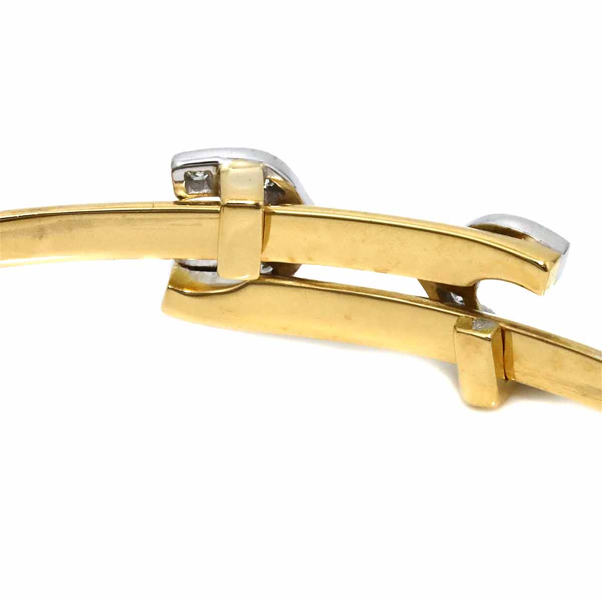 2C C2 Diamond Bangle Bracelet 18K YG WG 750
