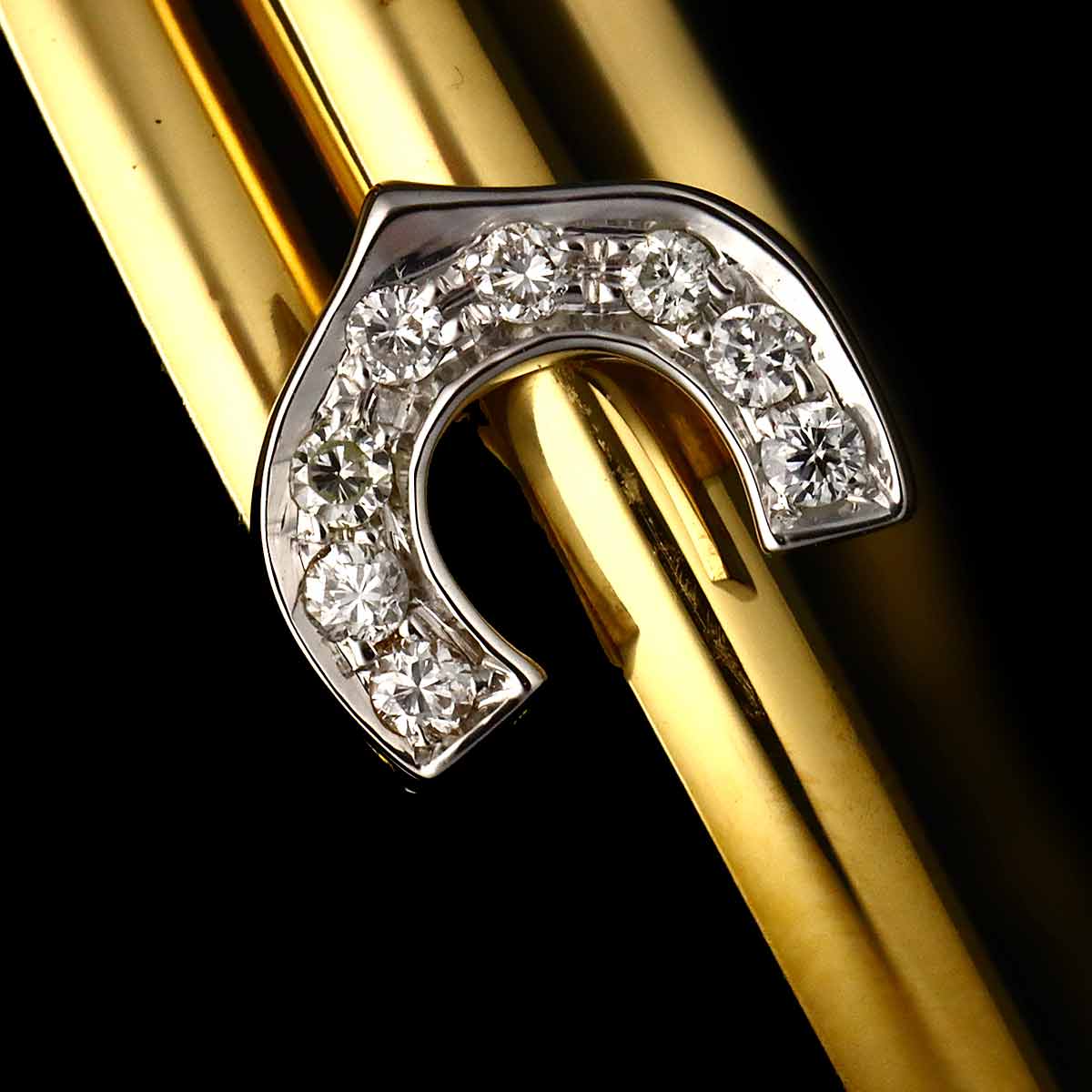 2C C2 Diamond Bangle Bracelet 18K YG WG 750