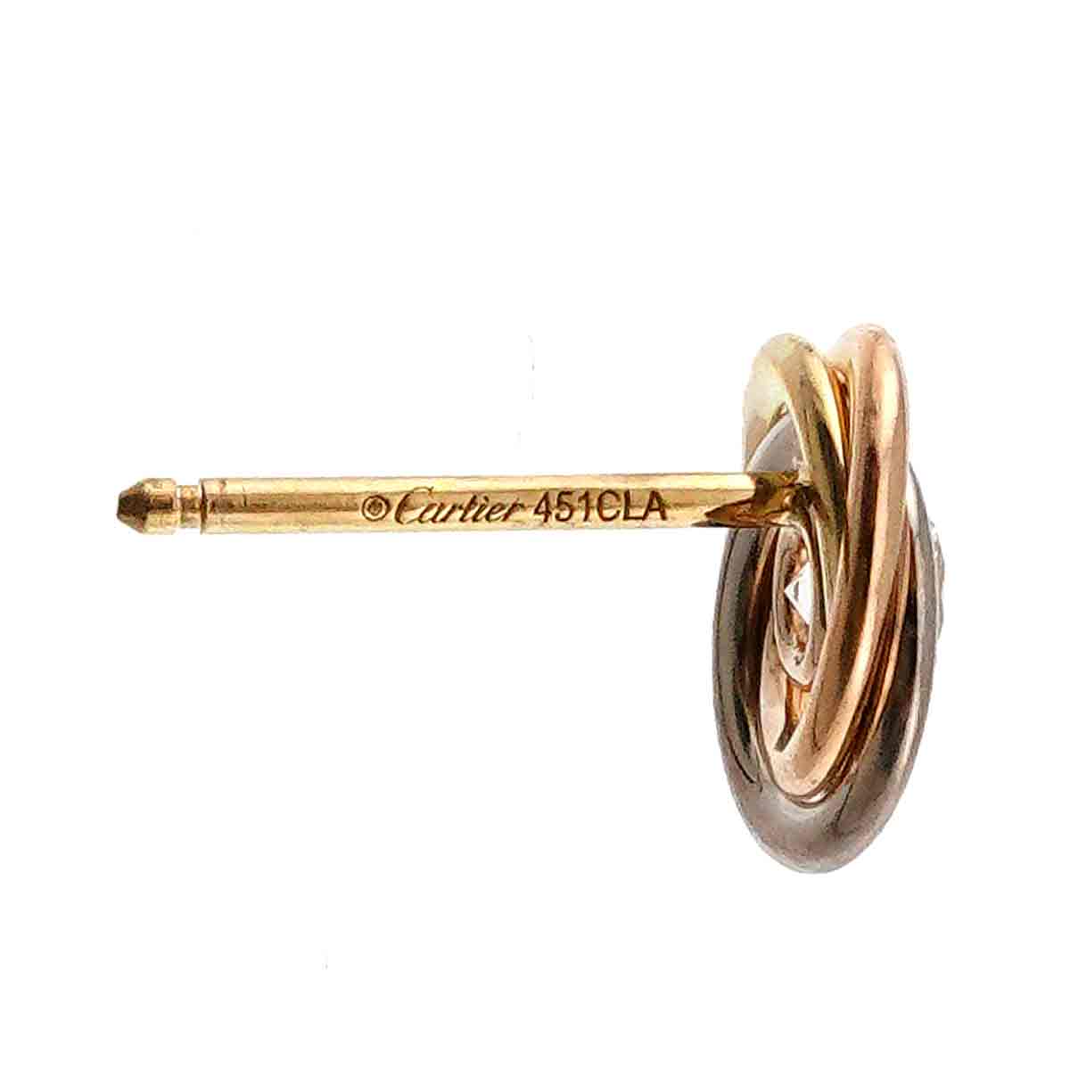 Trinity Diamond Earrings Pierced 18K YG WG PG 750