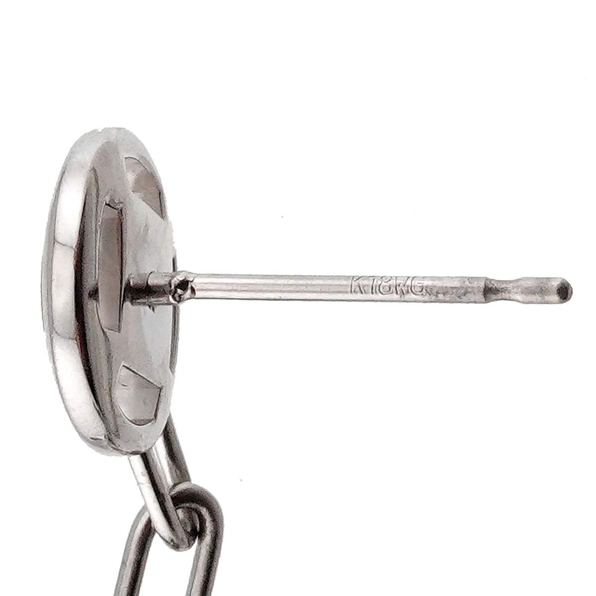 Aquamarine Diamond Earring Pierced 18K WG 750 One Piece only