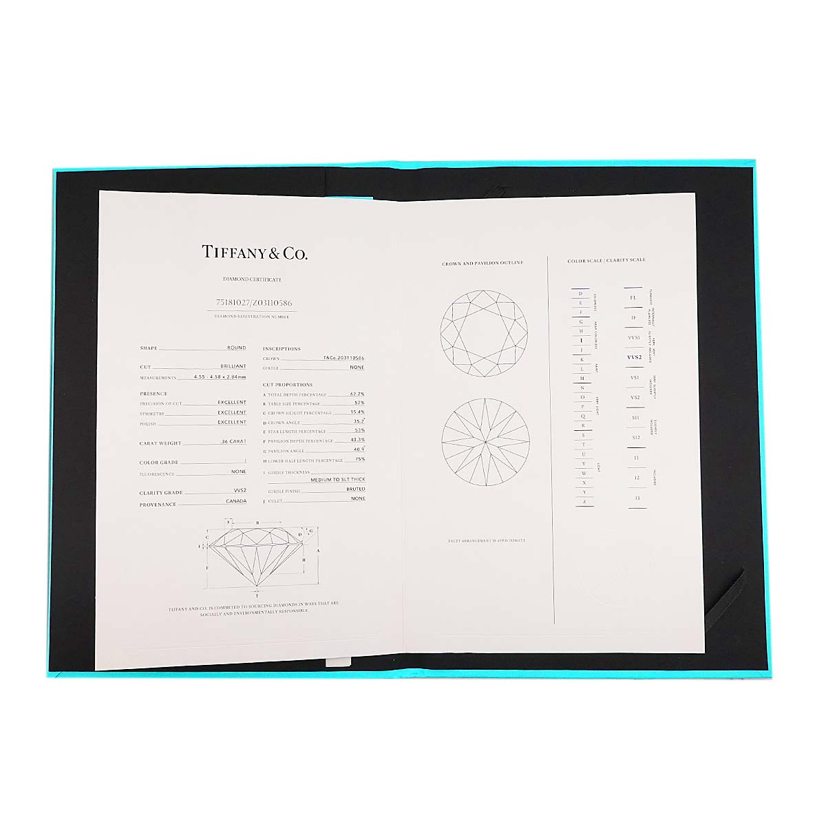 Diamond 0.36ct I/VVS2/3EX Ring Pt Platinum Size5.5-5.75(US)