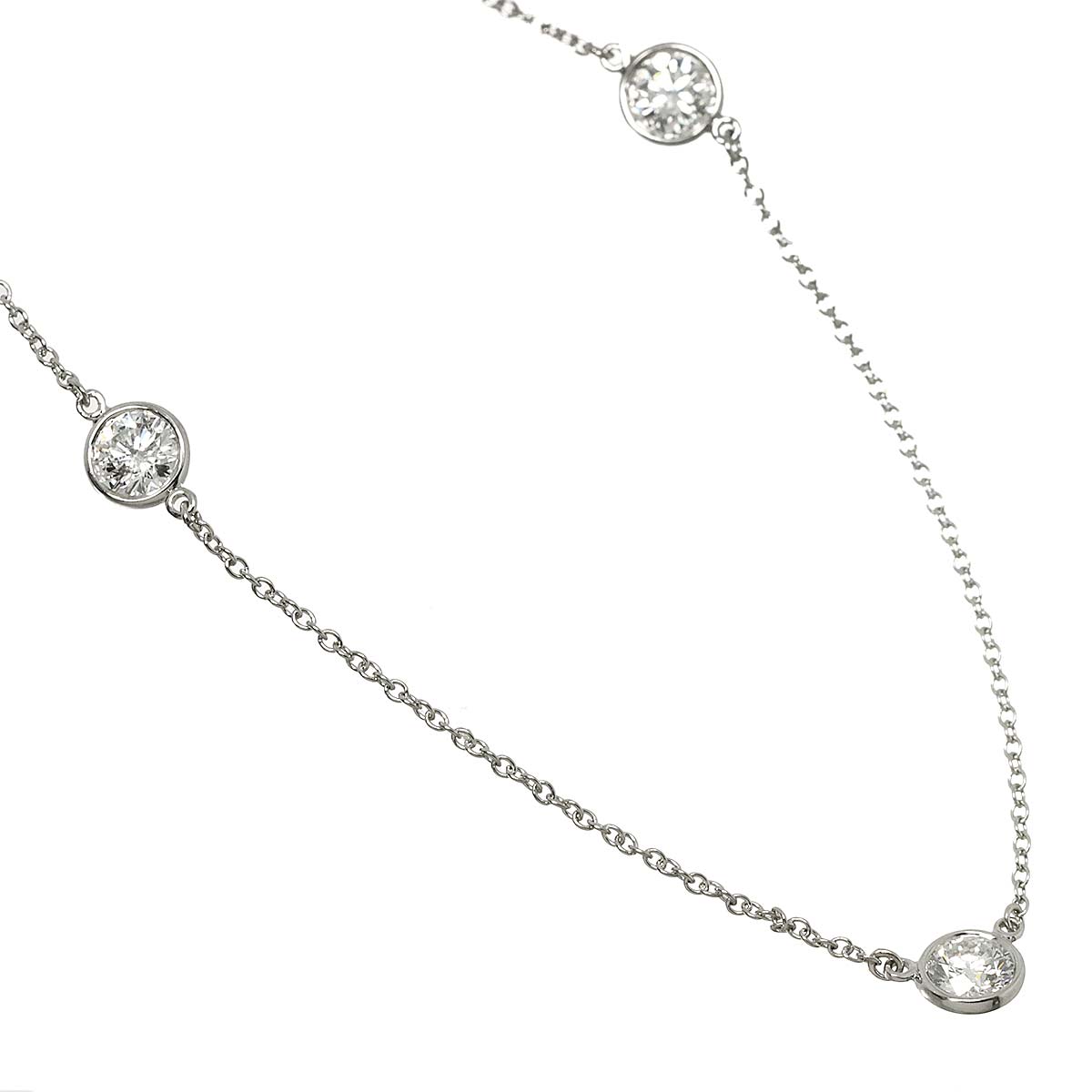 By The Yard Diamond 3P Necklace Platinum