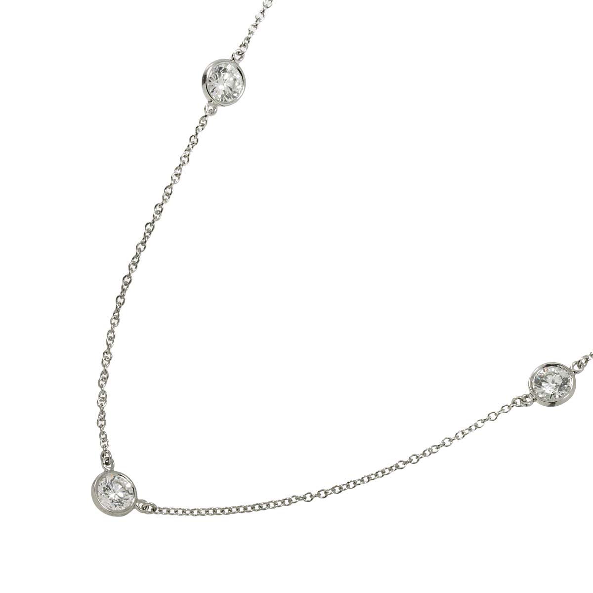 By The Yard Diamond 3P Necklace Platinum