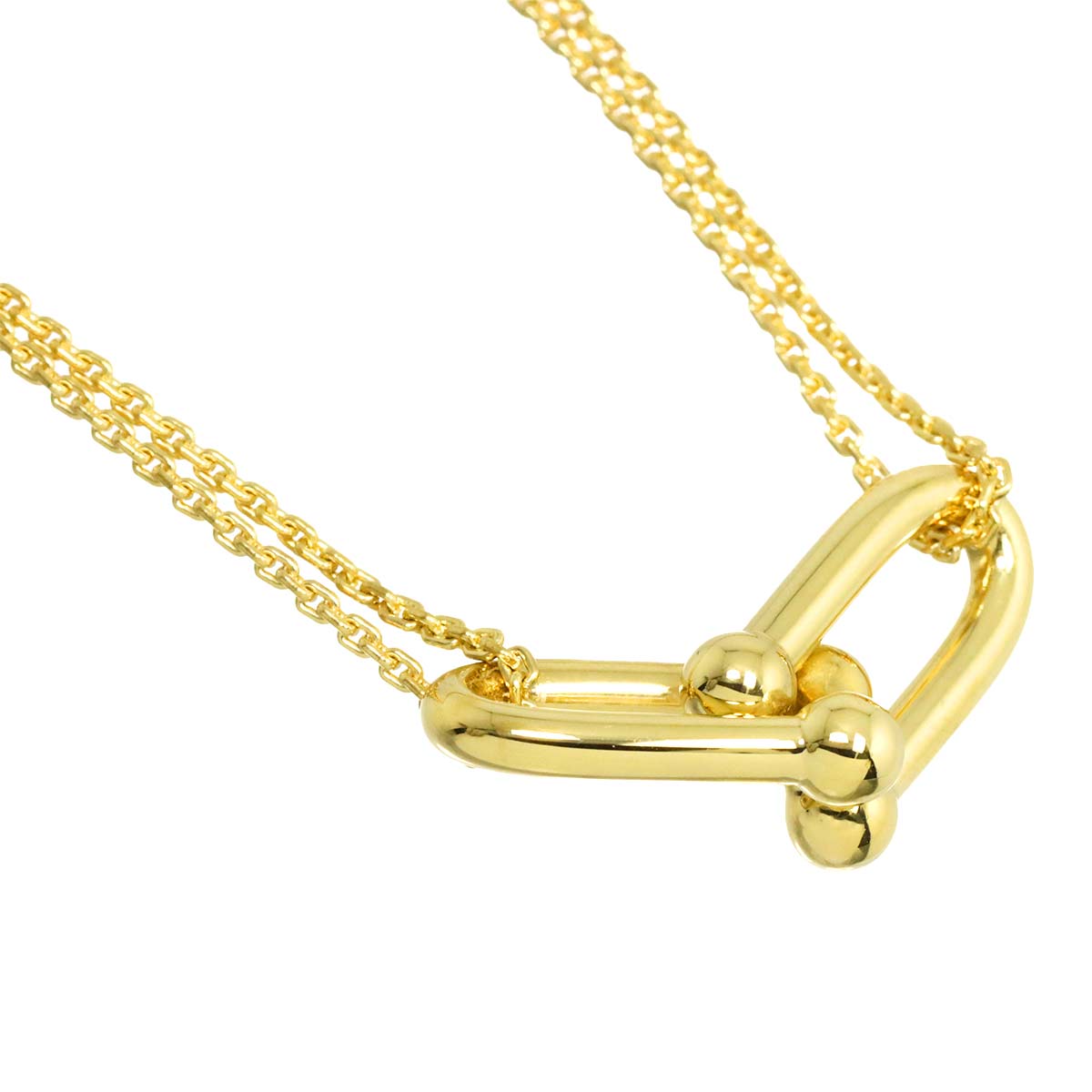 Hardware Double Link Large Necklace 18K Yellow Gold 750