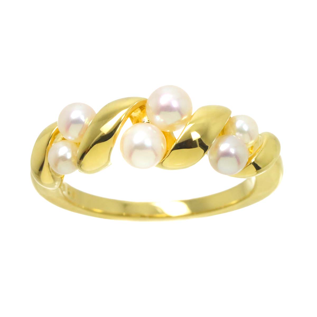 Baby Pearl 4.0-3.0mm Ring 18K YG 750 Size6.5-6.75(US)