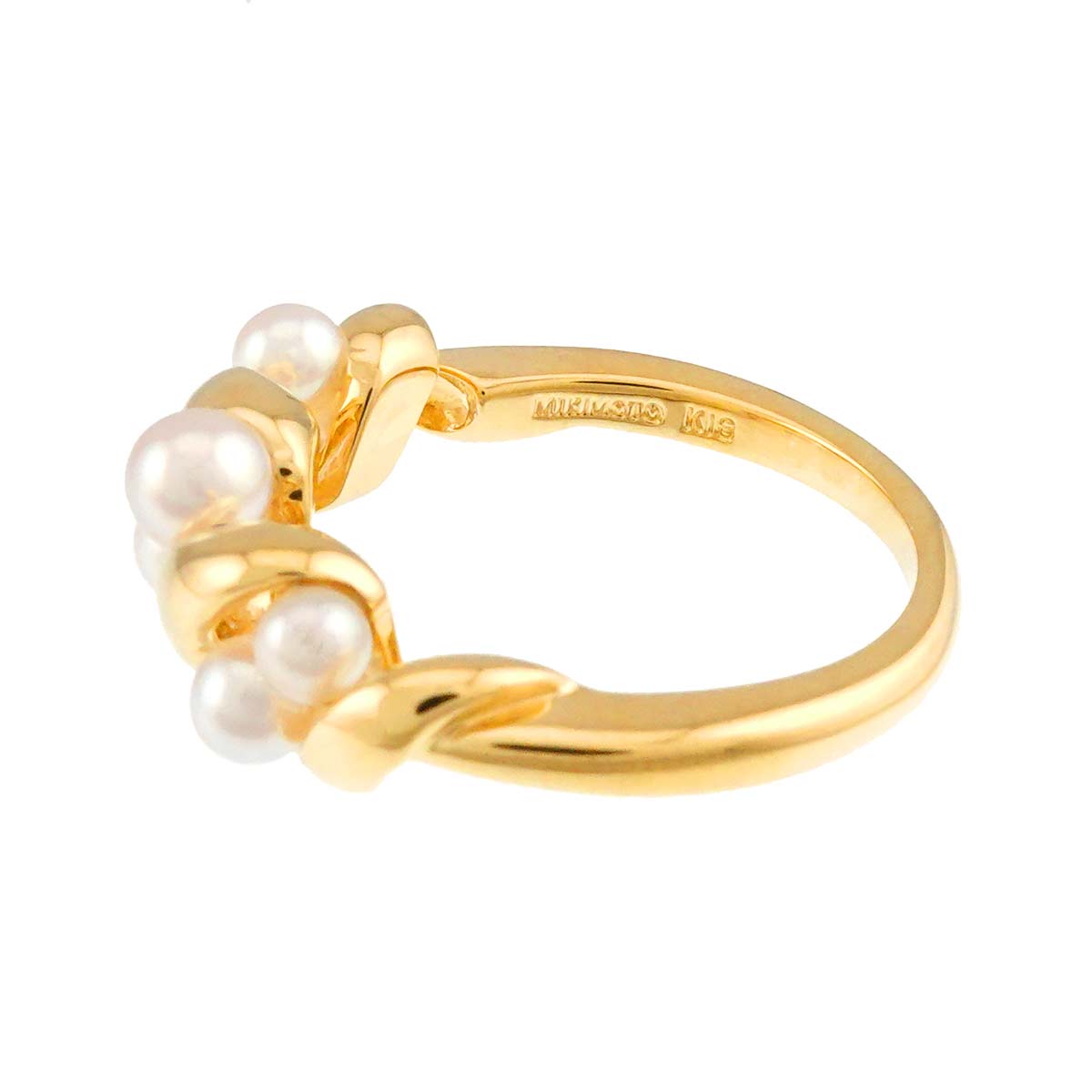 Baby Pearl 4.0-3.0mm Ring 18K YG 750 Size6.5-6.75(US)
