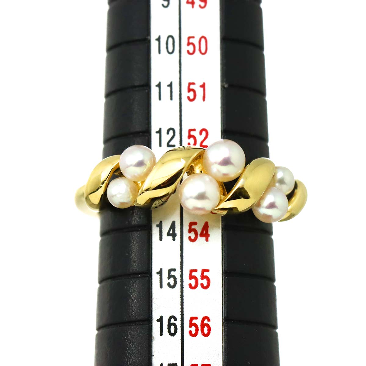 Baby Pearl 4.0-3.0mm Ring 18K YG 750 Size6.5-6.75(US)