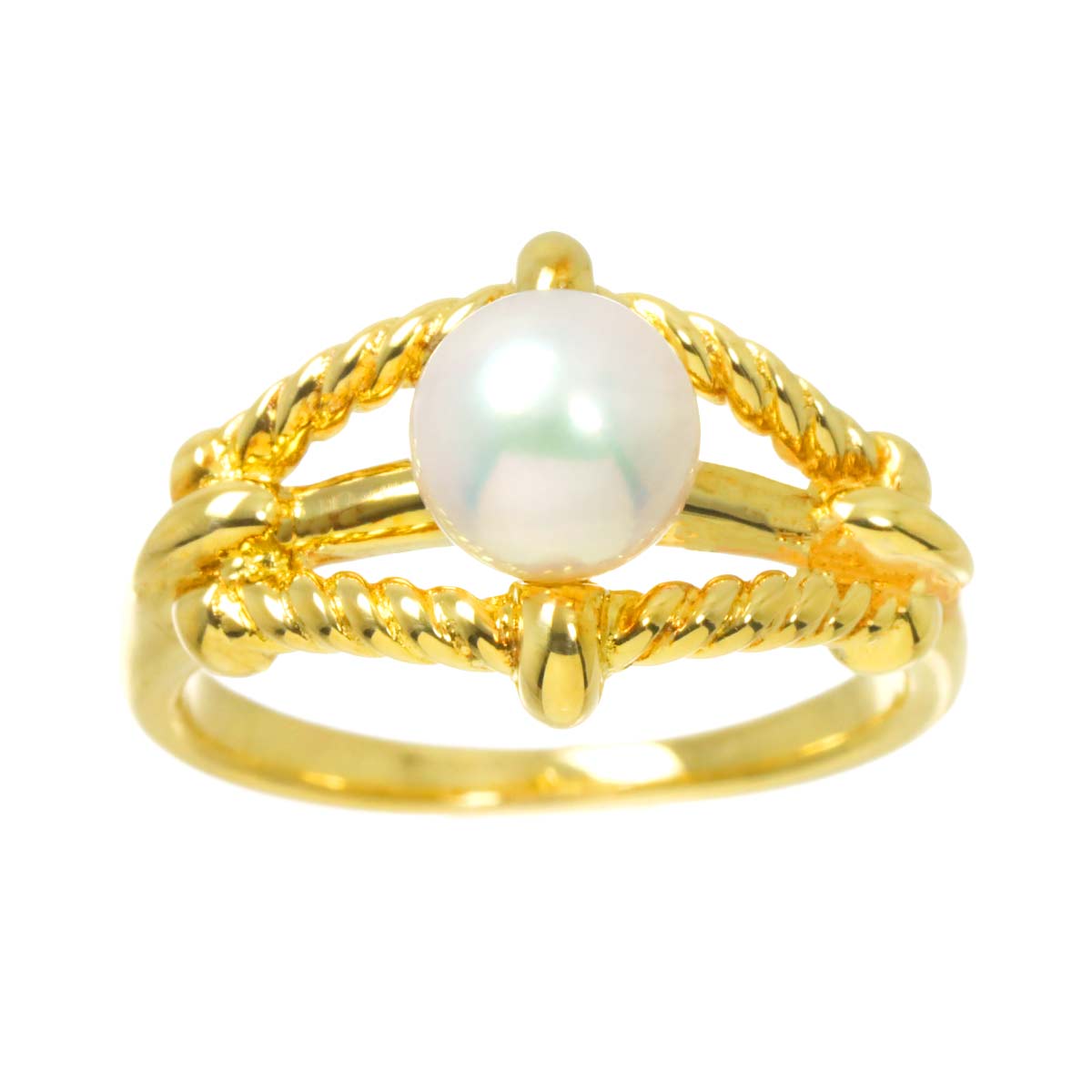 Akoya Pearl 6.8mm Ring 18K YG 750 Size6.75(US)