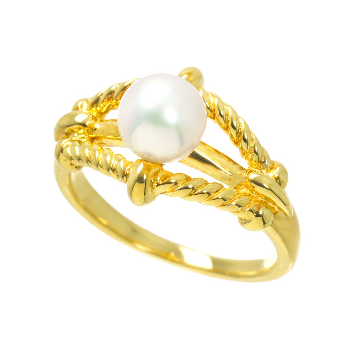 Akoya Pearl 6.8mm Ring 18K YG 750 Size6.75(US)