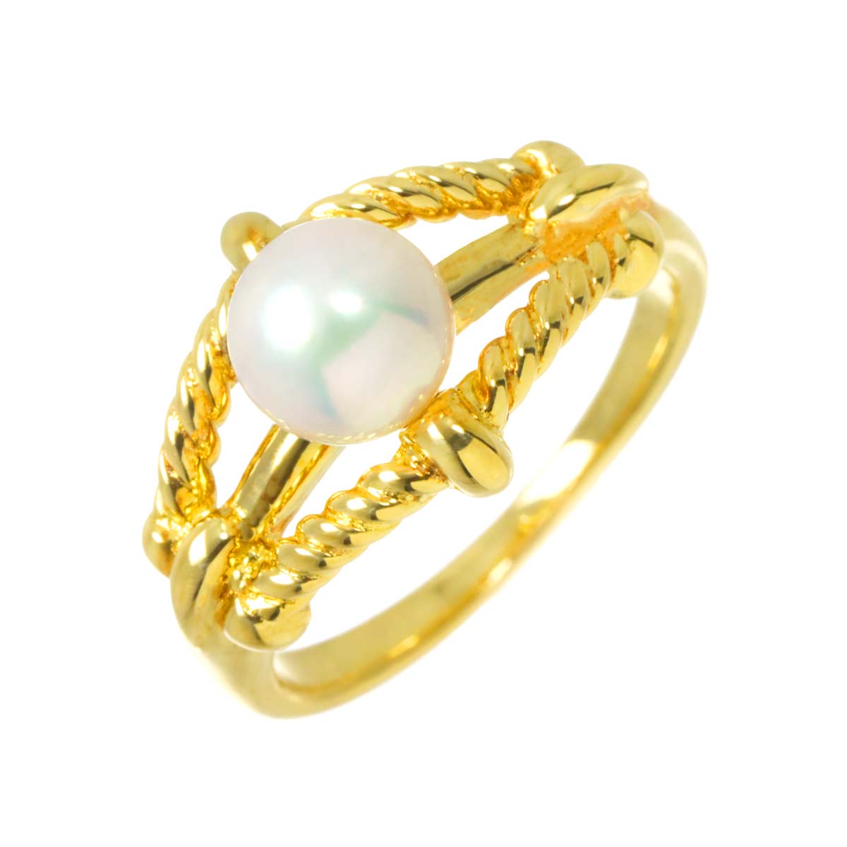 Akoya Pearl 6.8mm Ring 18K YG 750 Size6.75(US)