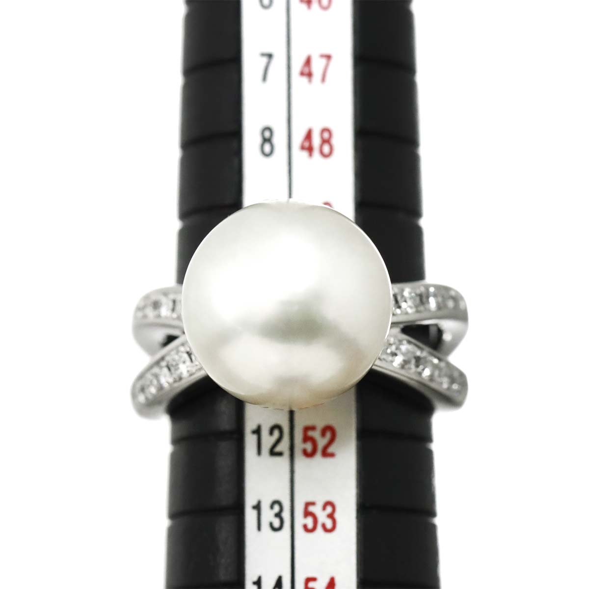 South Sea pearl 12.4mm Diamond 0.26ct Ring Pt size5.5-5.75(US)