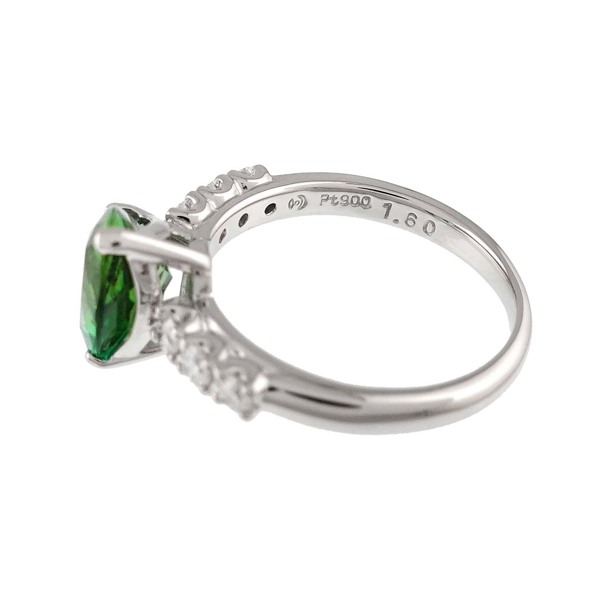 Tourmaline 1.60ct Diamond 0.20ct Ring Platinum Size5.5-5.75(US)