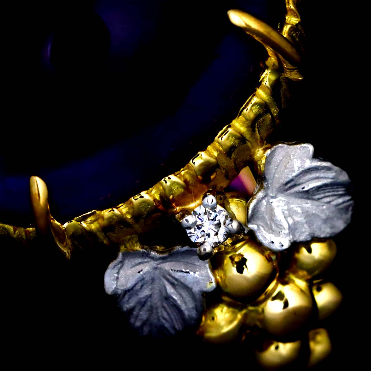 Amethyst Diamond Ring 18K YG 750 Pt size6.25-6.5(US)