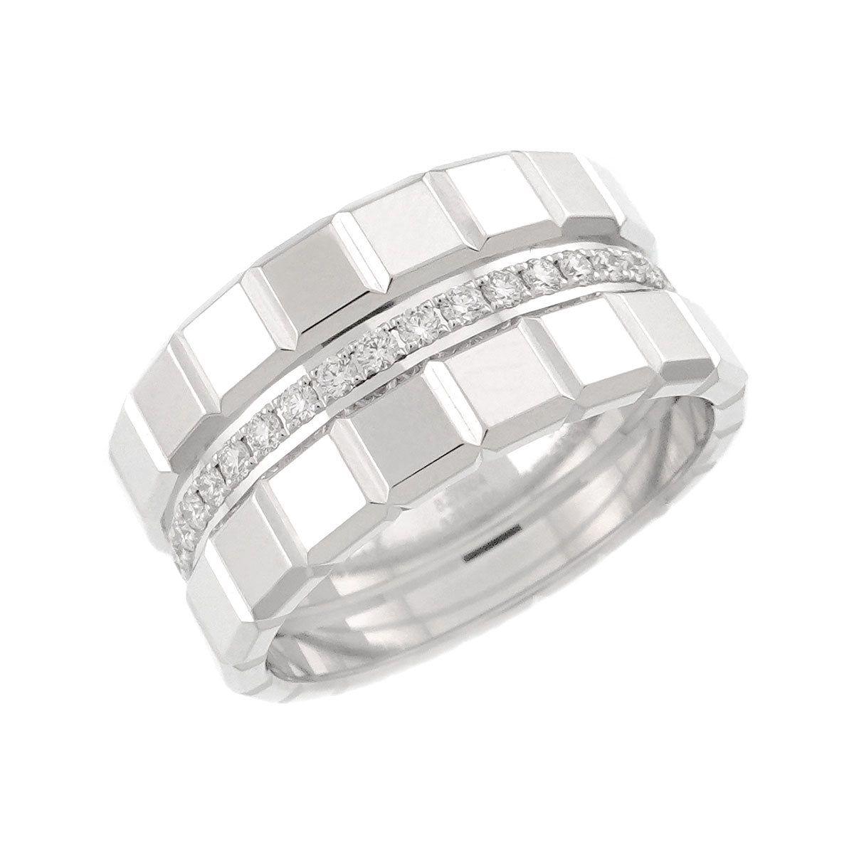 Ice Cube Diamond Ring 18K WG 750 Size8-8.25(US)