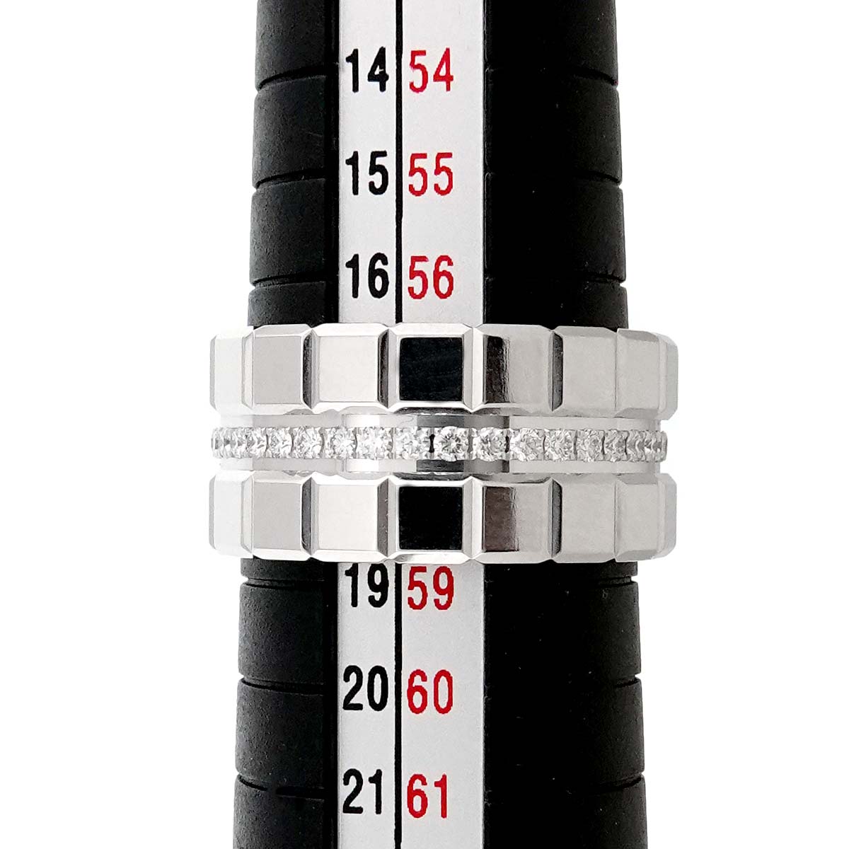 Ice Cube Diamond Ring 18K WG 750 Size8-8.25(US)