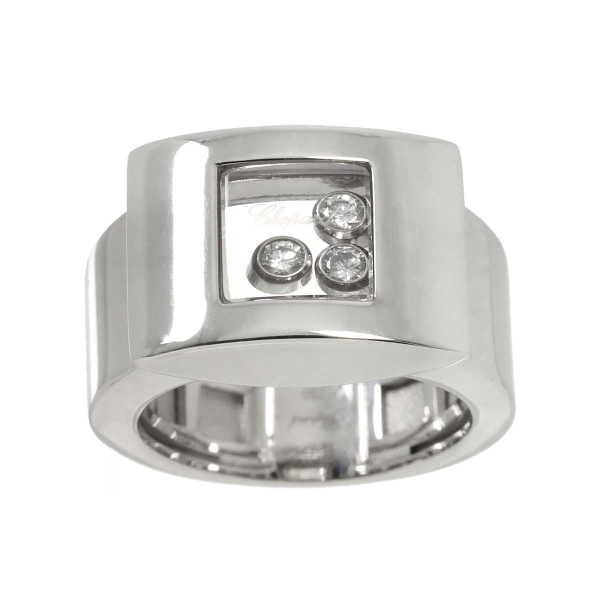 Happy Diamond Ring 18K WG 750 Size6-6.25(US)