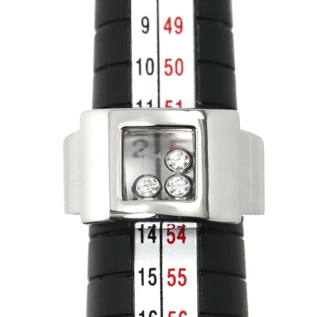 Happy Diamond Ring 18K WG 750 Size6-6.25(US)