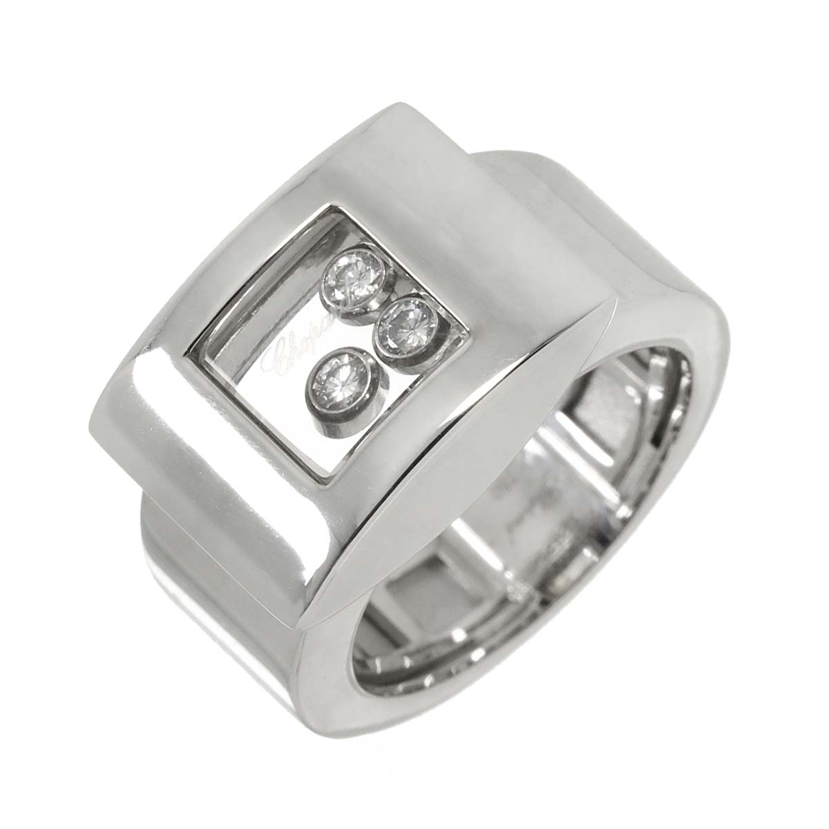 Happy Diamond Ring 18K WG 750 Size6-6.25(US)