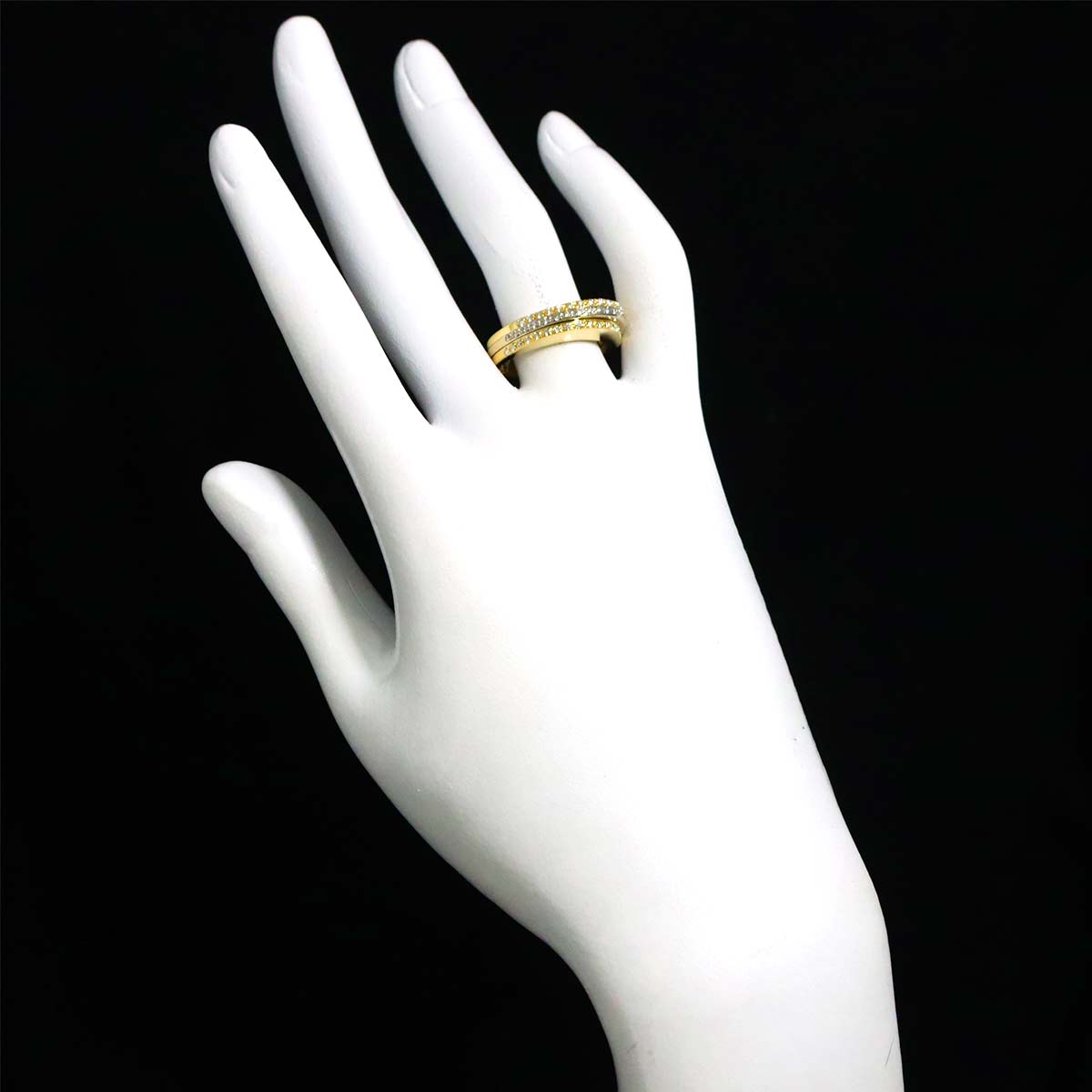 Diamond 0.37ct Ring 18K YG WG 750 size7.25(US)