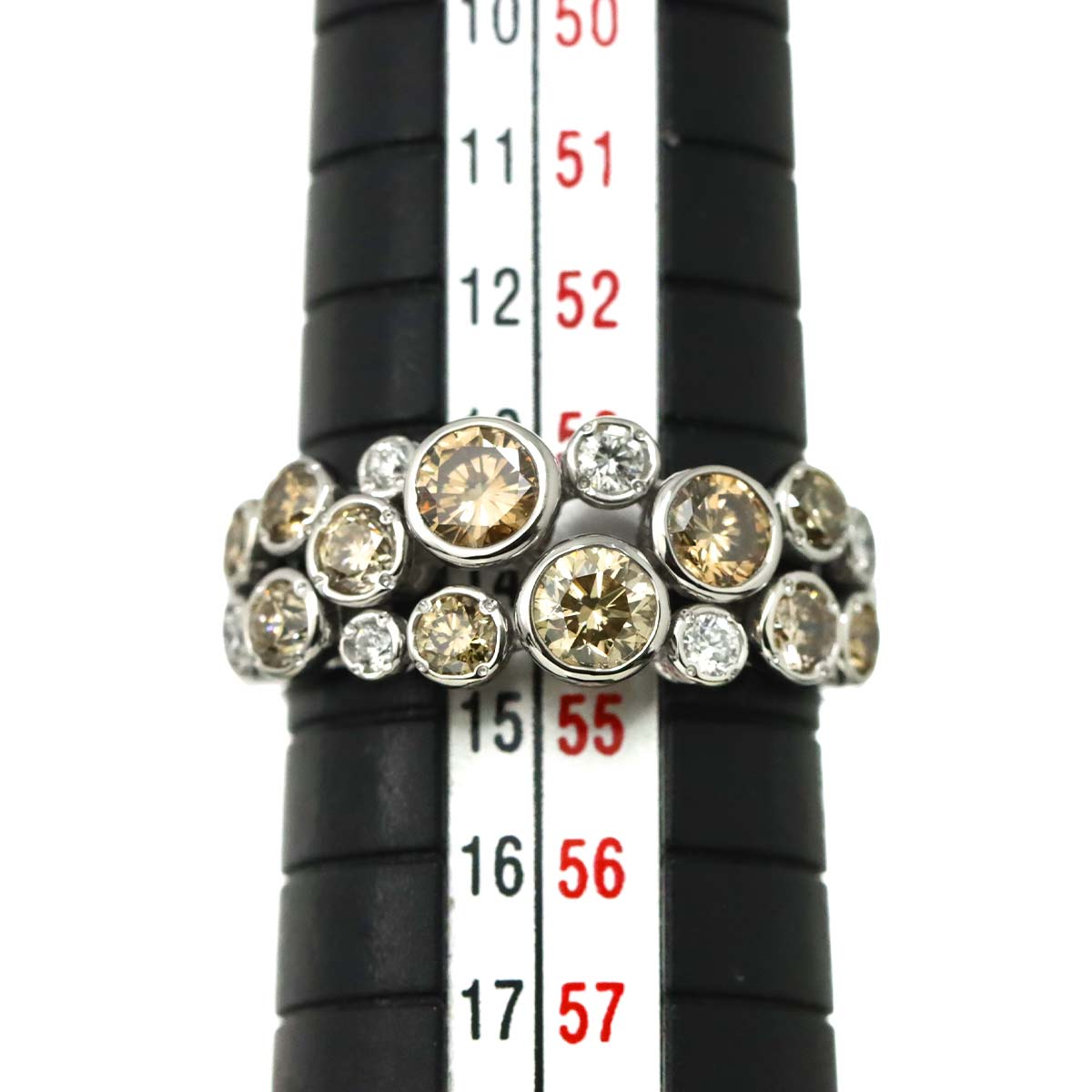 Diamond 1.28ct/0.15ct Ring Pt Platinum size6.75(US)