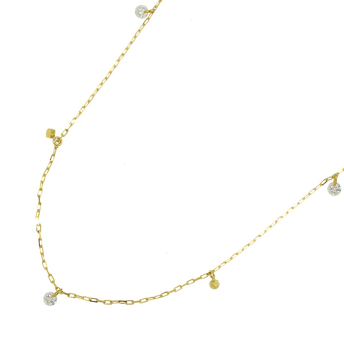 Diamond 0.09ct Necklace 18K Yellow Gold 750