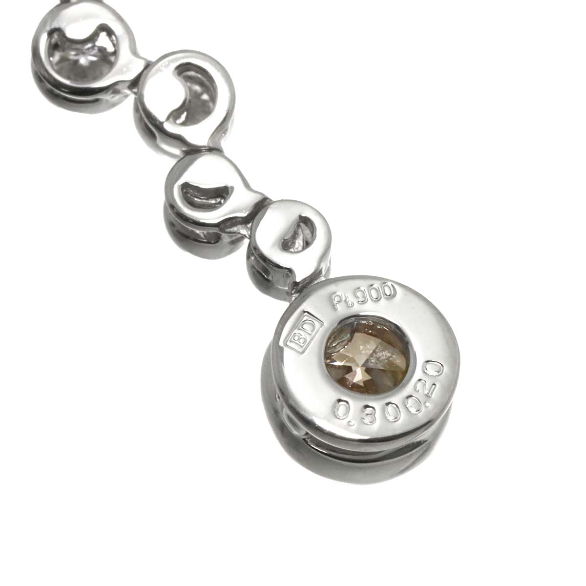 Brown Diamond 0.30ct Diamond 0.20ct Necklace Platinum