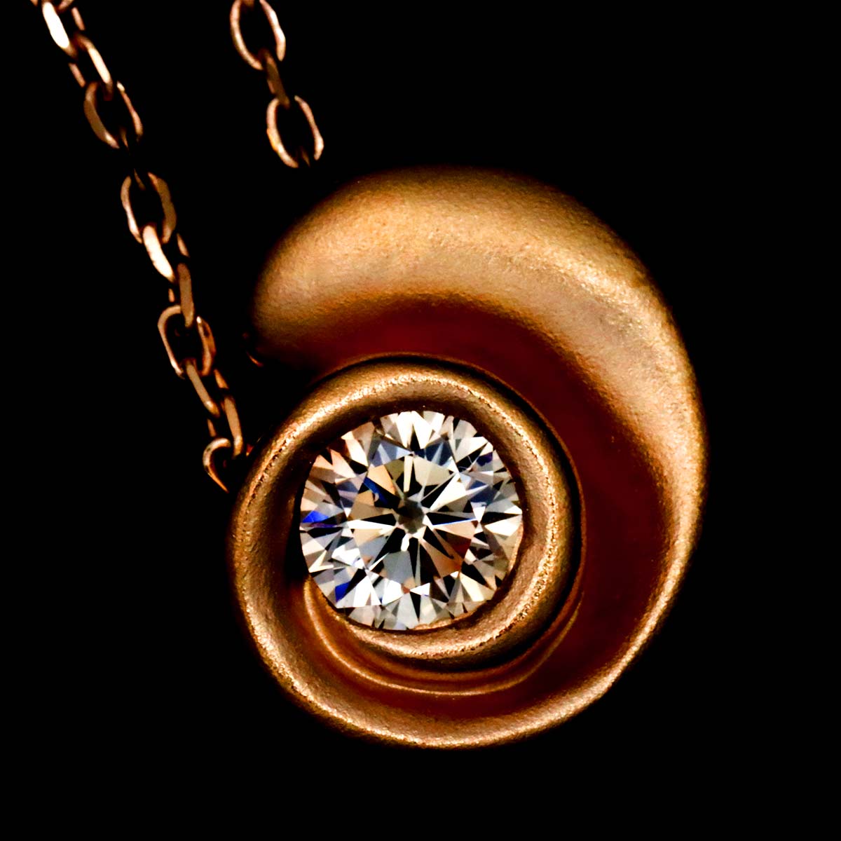 BrownDiamond 0.23ct Necklace 18K Pink Gold 750