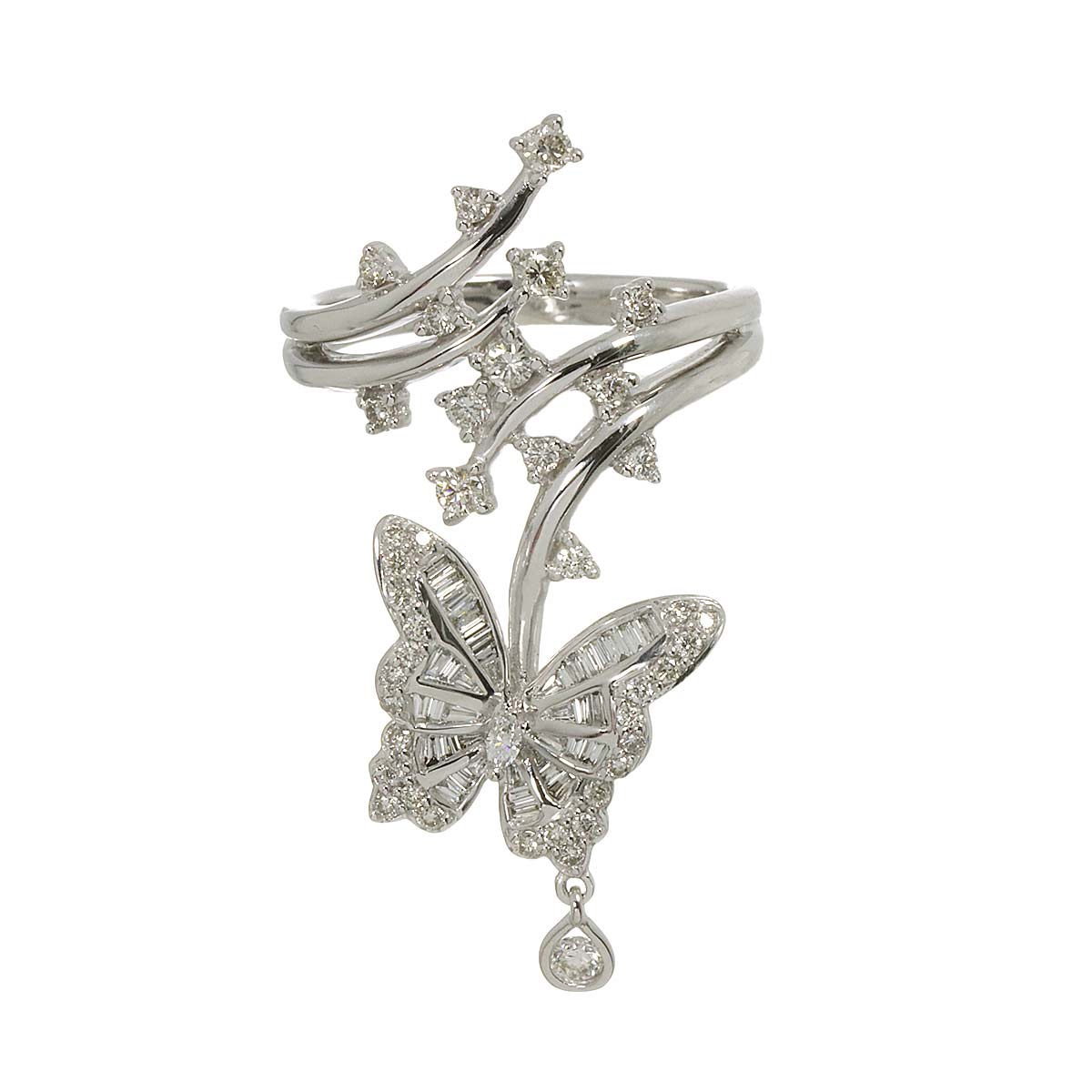 Diamond 0.83ct Ring 18K K18 WG White Gold size8.25(US)