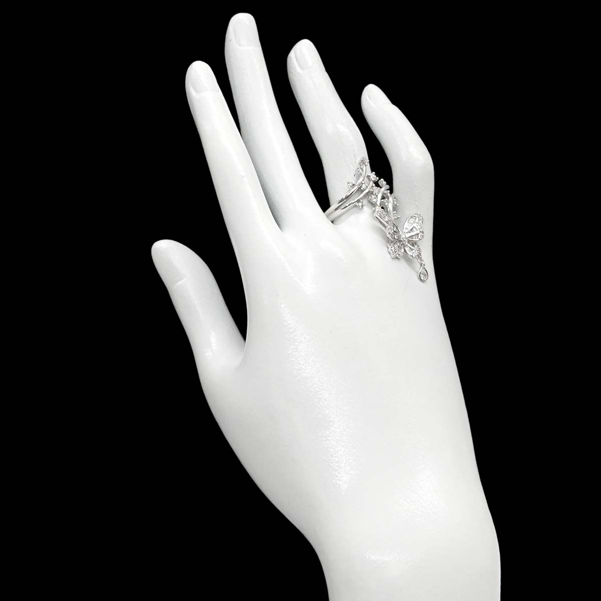 Diamond 0.83ct Ring 18K K18 WG White Gold size8.25(US)