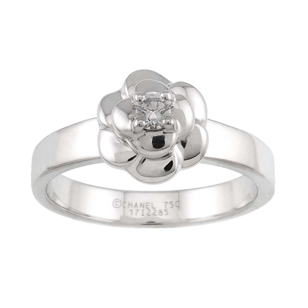 Camellia Diamond Ring 18K White Gold 750 size6.25-6.5(US)