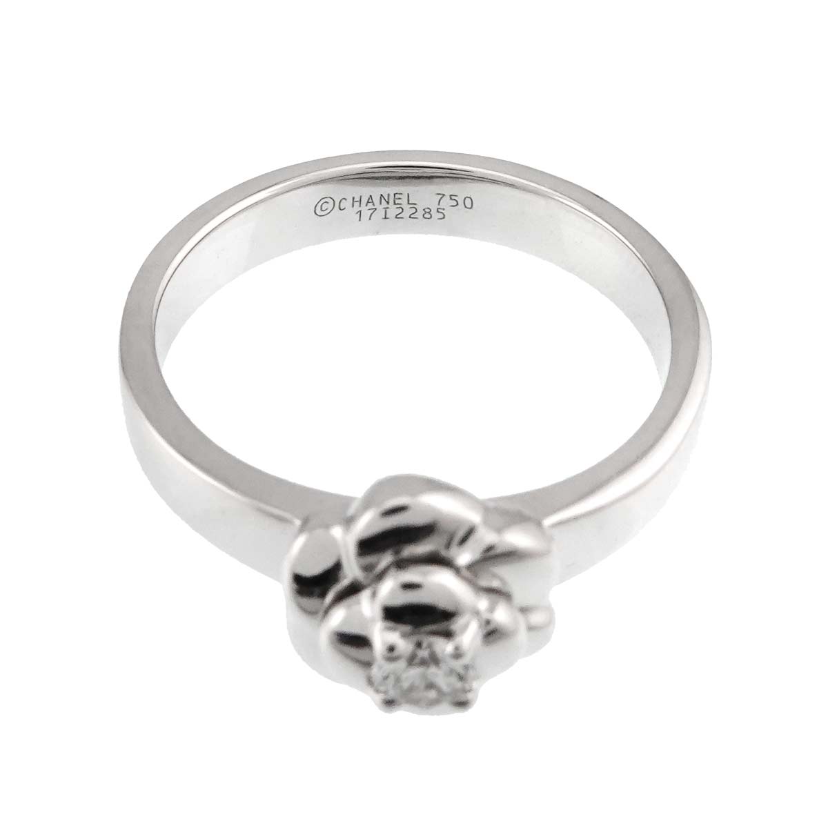 Camellia Diamond Ring 18K White Gold 750 size6.25-6.5(US)