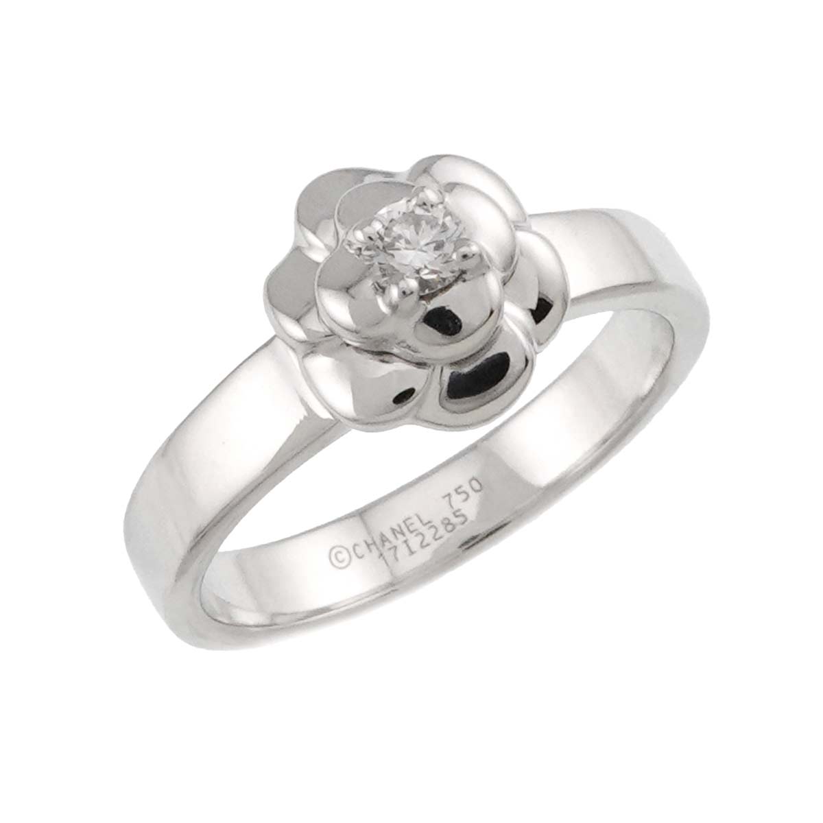 Camellia Diamond Ring 18K White Gold 750 size6.25-6.5(US)