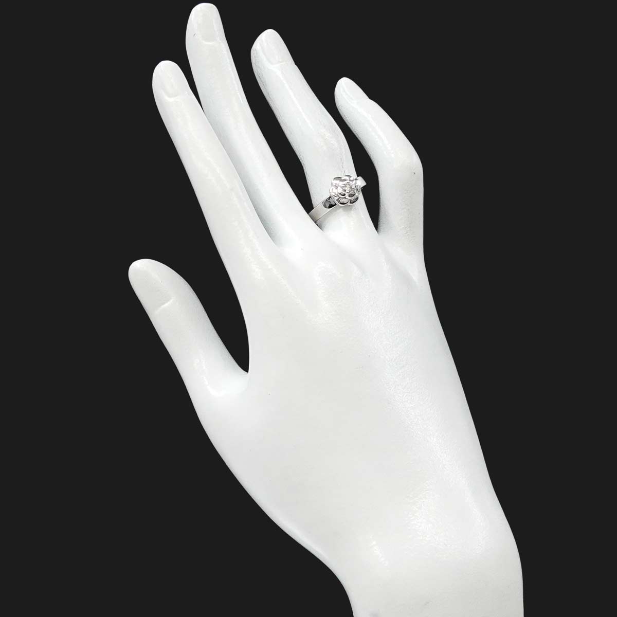 Camellia Diamond Ring 18K White Gold 750 size6.25-6.5(US)