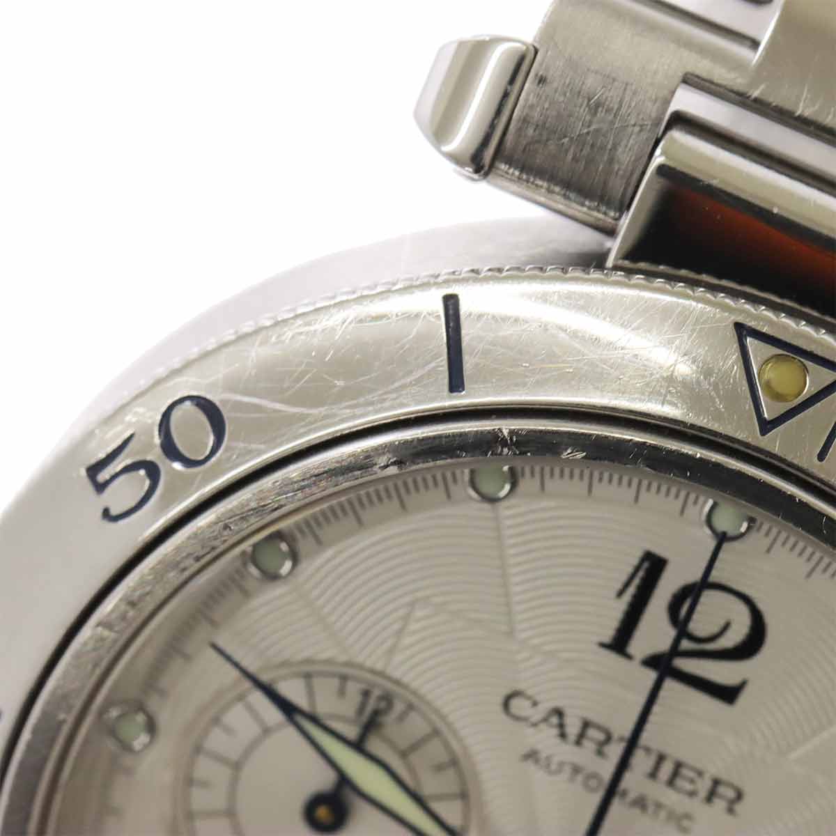 Pasha 38mm W31030H3 Chronograph Date Automatic Silver Dial