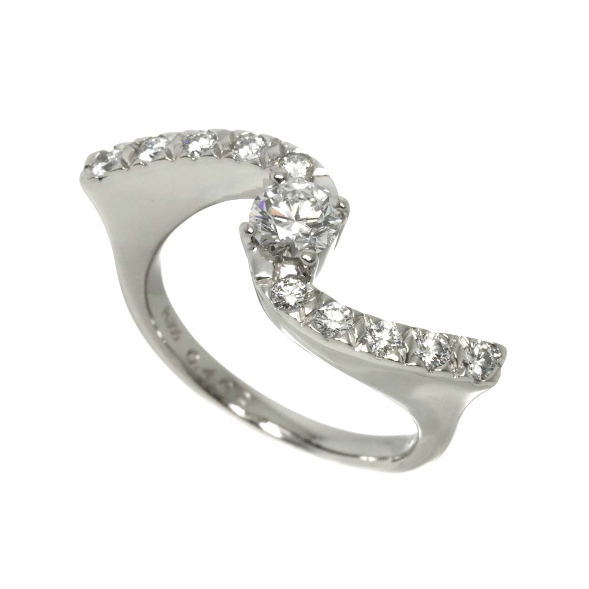 Diamond 0.402ct/0.30ct Ring Pt Platinum size6-6.25(US)