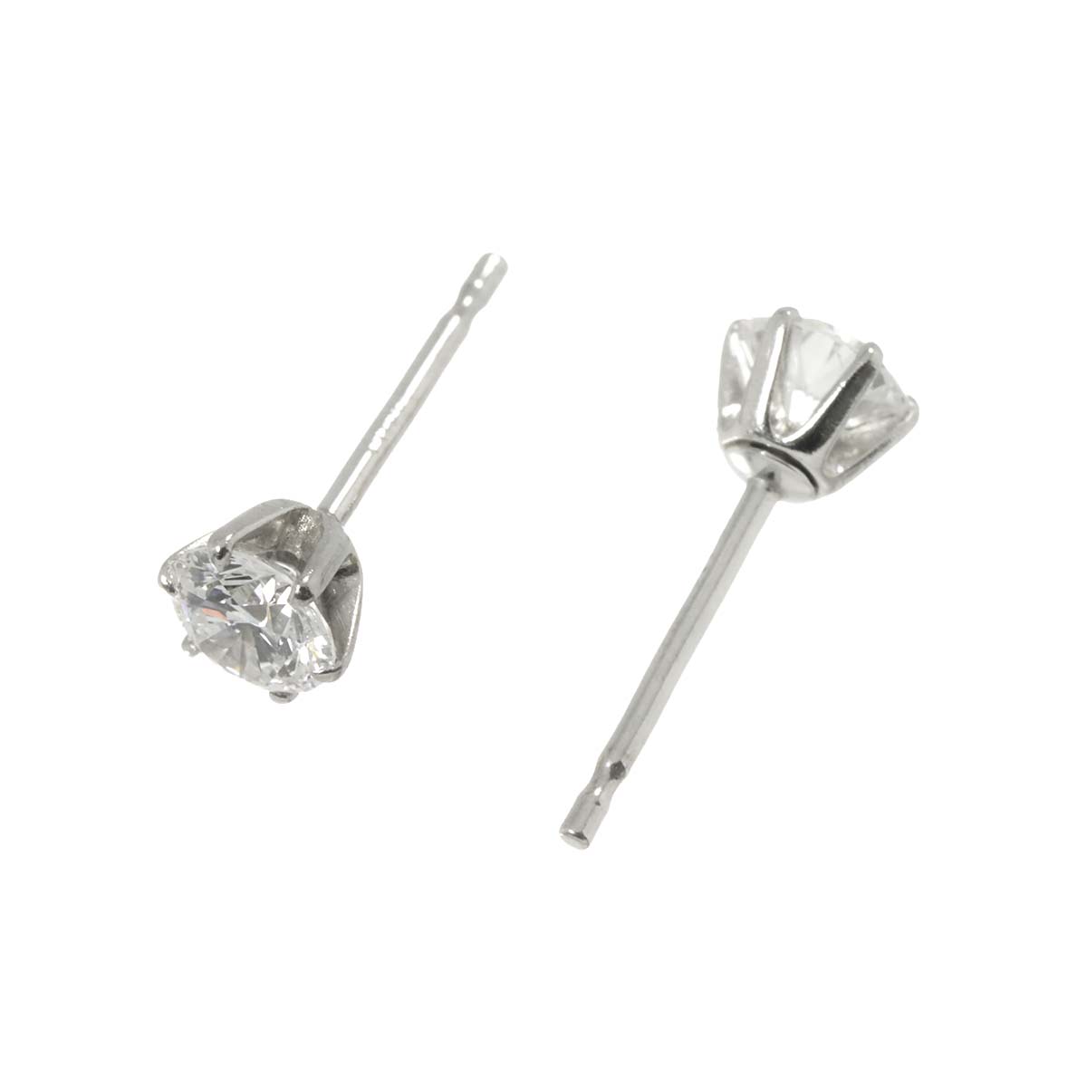 Diamond 0.366ct/0.366ct Earrings Pierced Pt Platinum
