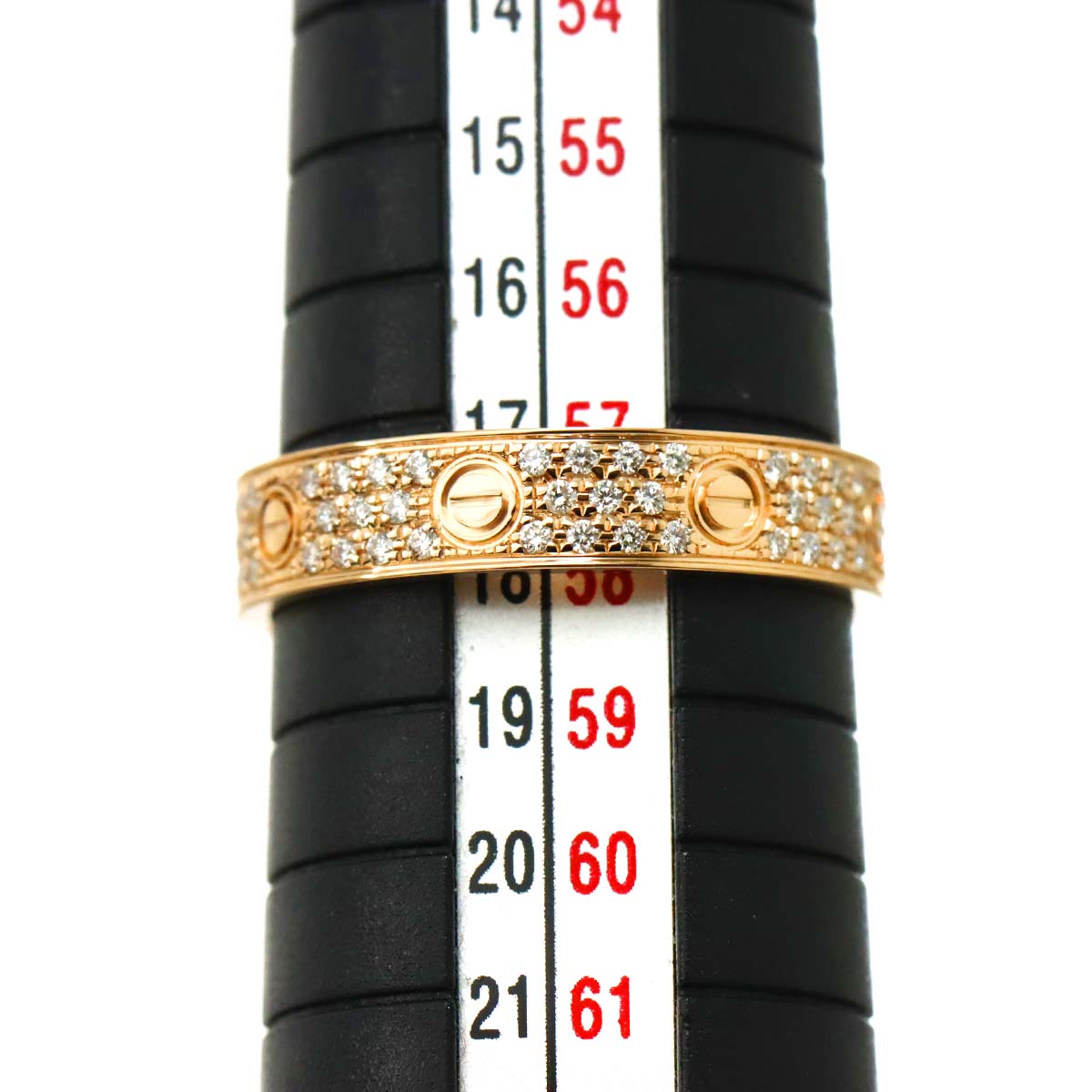 Love Ring SM Full Pave Diamond 18K PG 750 size58 8.25(US)