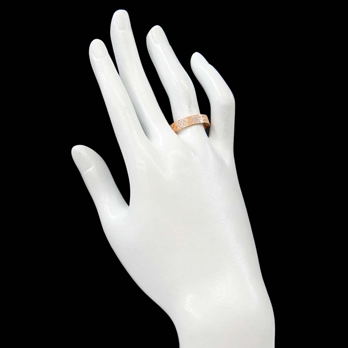 Love Ring SM Full Pave Diamond 18K PG 750 size58 8.25(US)