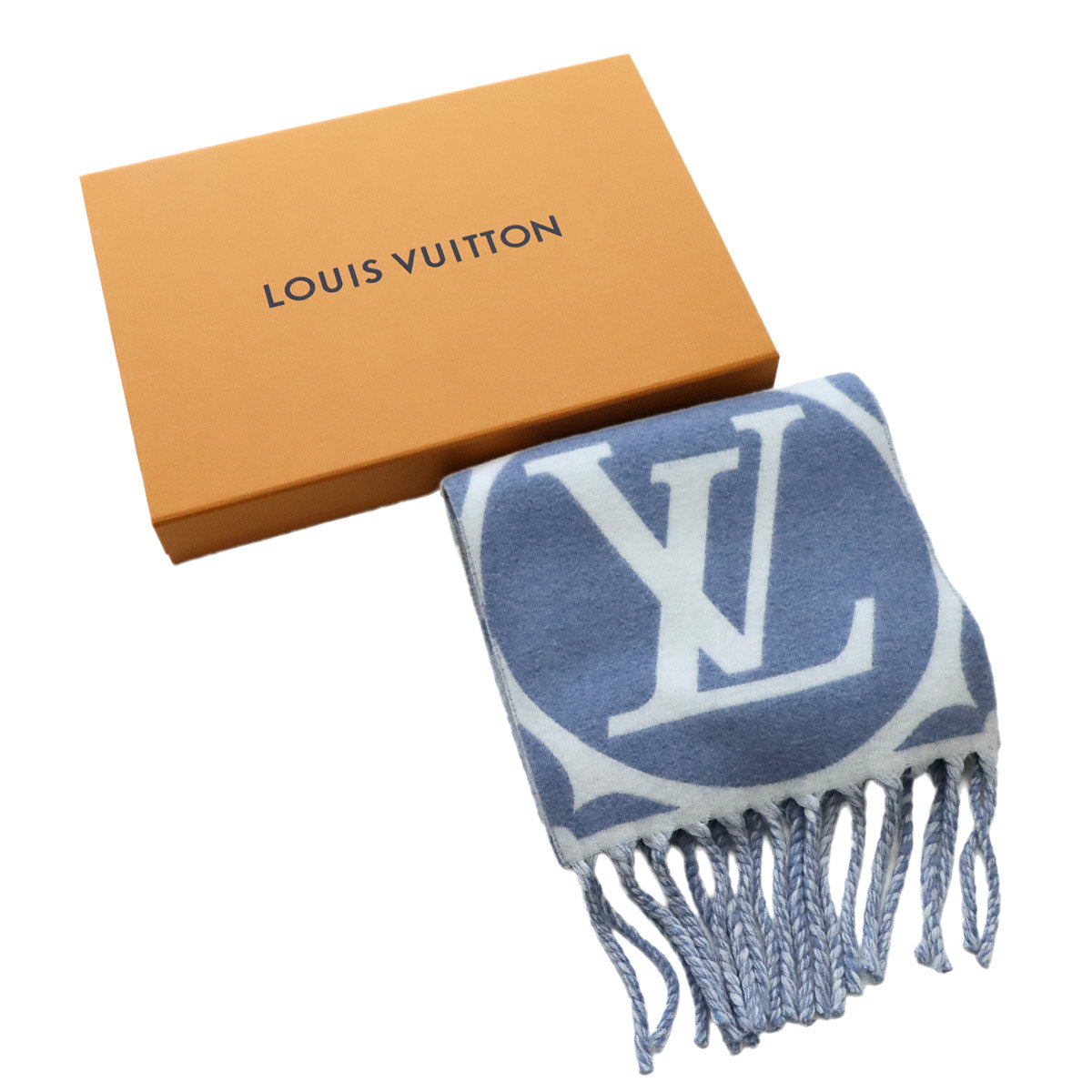 Flight Mode LV Medallion Scarf Wool Blue M79214