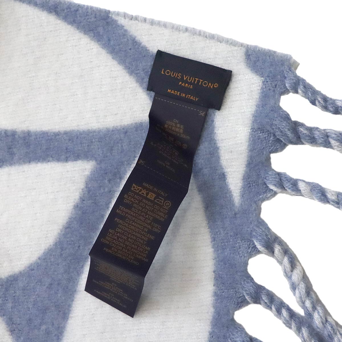 Flight Mode LV Medallion Scarf Wool Blue M79214