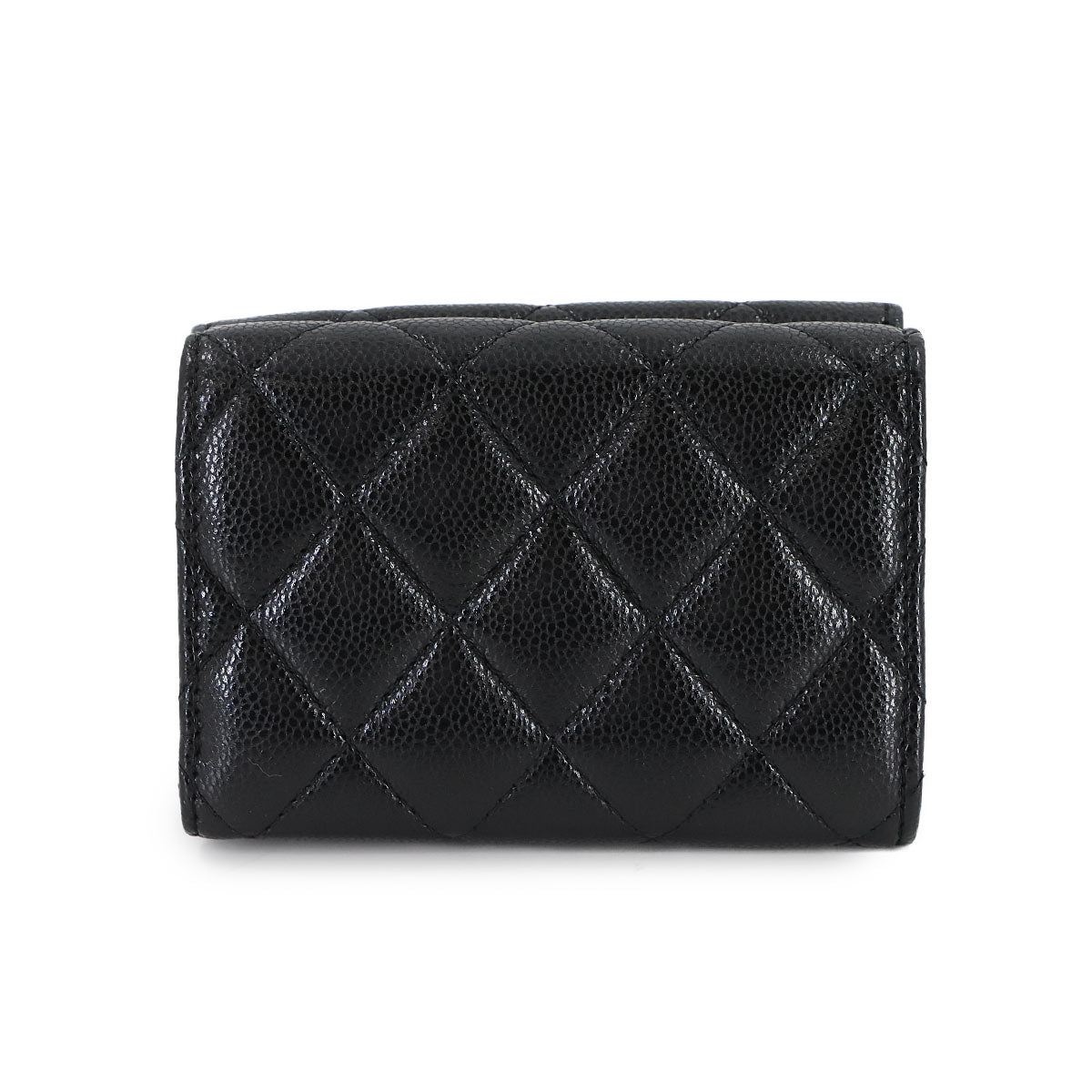 Matelasse Compact Wallet Leather Black AP0230 Purse